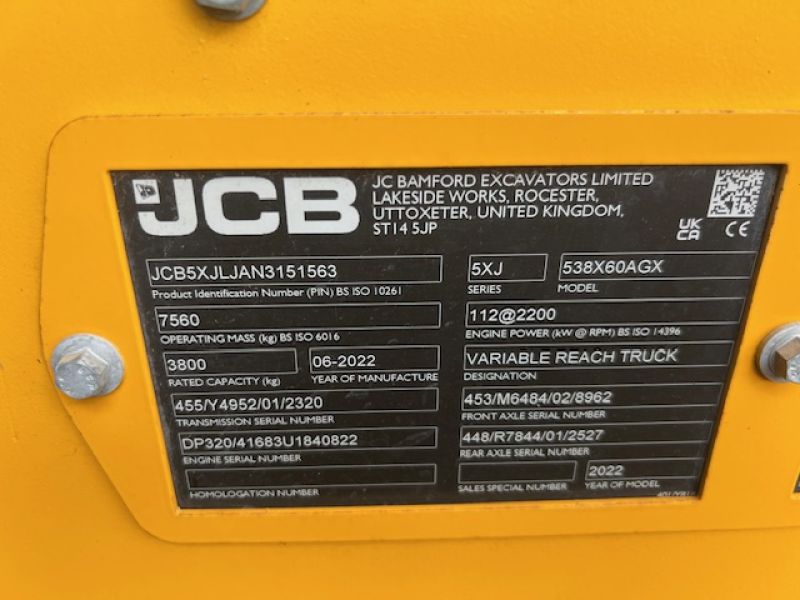 JCB - 538 60 AGX TELEHANDLER - Image 7